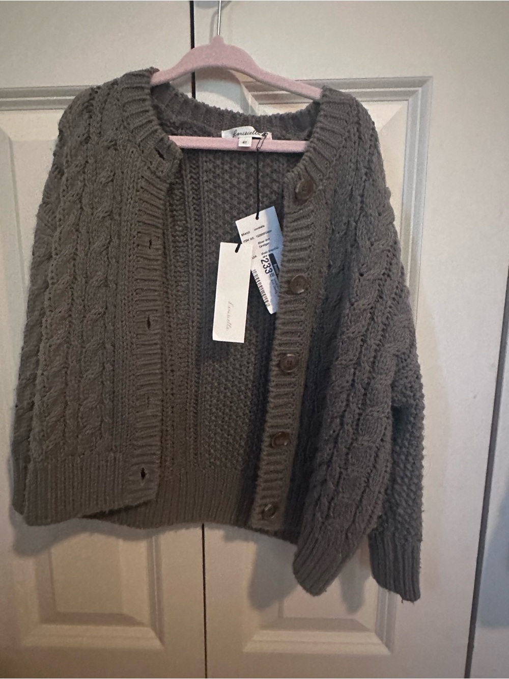 Girls' Cable-Knit Button Cardigan